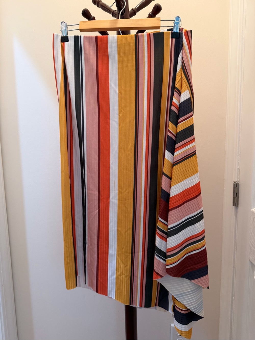 Zara Multicolor Striped Asymmetrical Midi Skirt - Women's